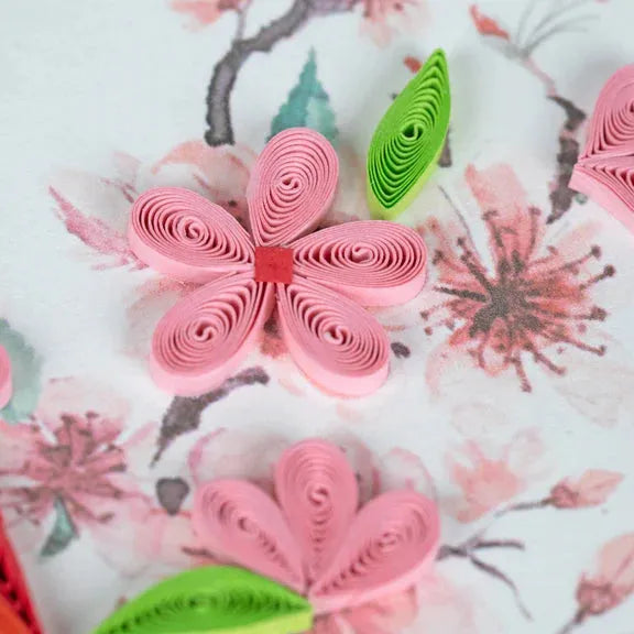 Quilling Card - Cardinal & Cherry Blossom
