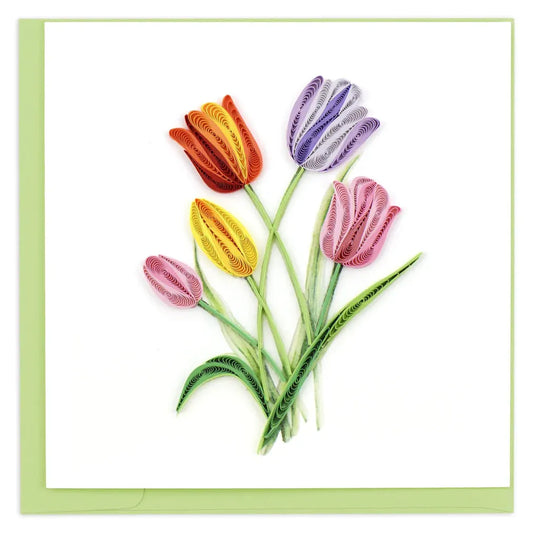 Quilling Card - Colourful Tulips