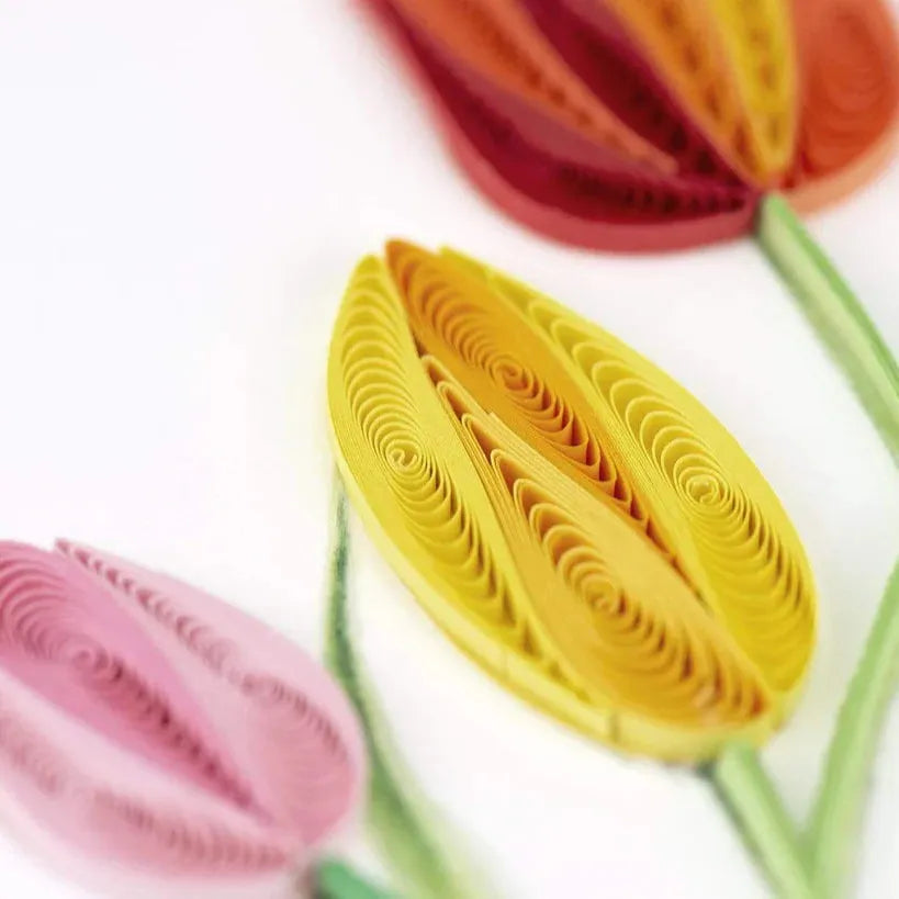 Quilling Card - Colourful Tulips