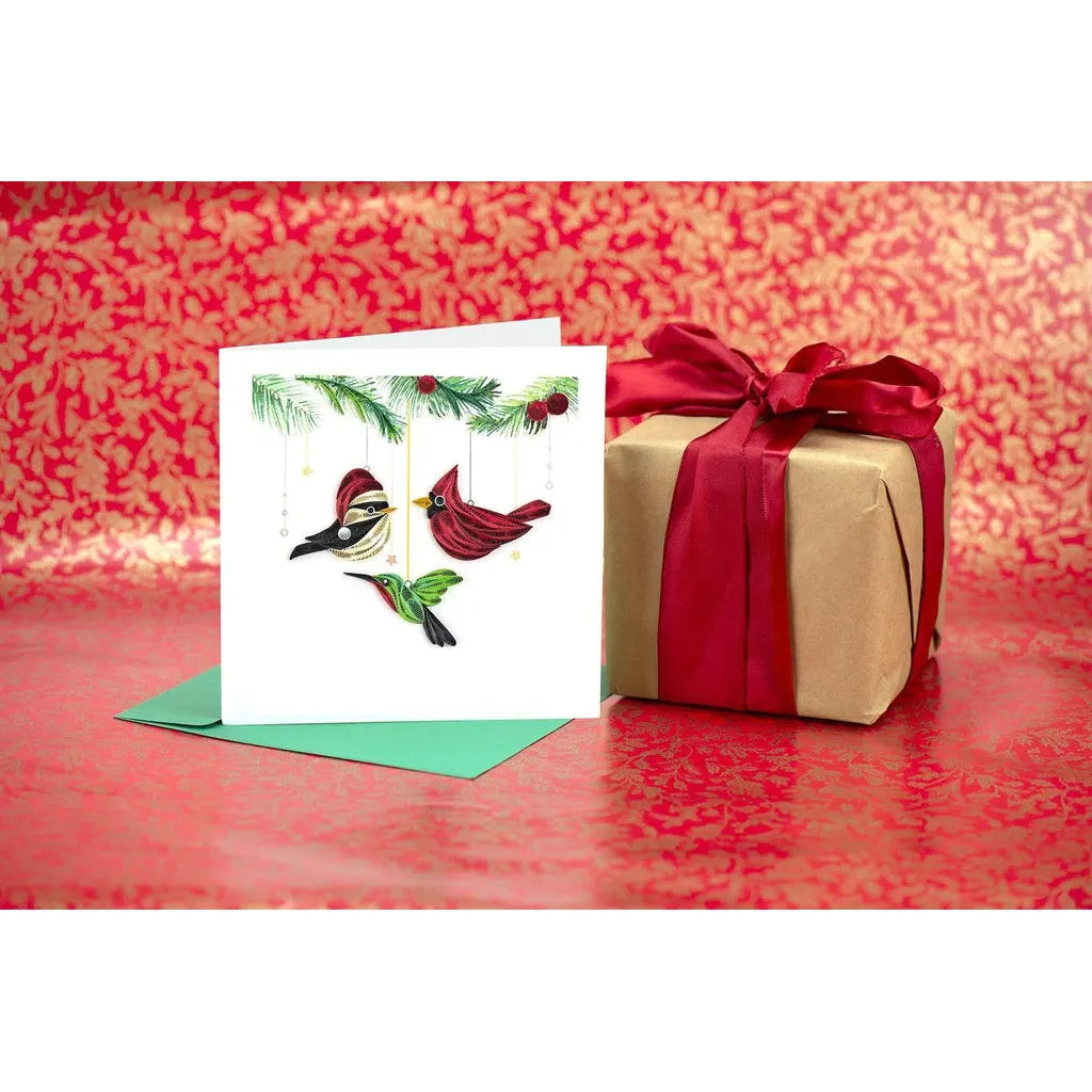 Quilling Card - Holiday Bird Ornament