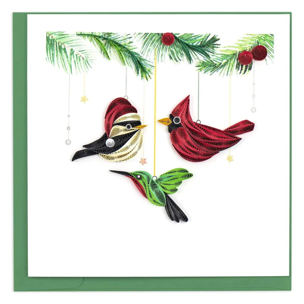 Quilling Card - Holiday Bird Ornament