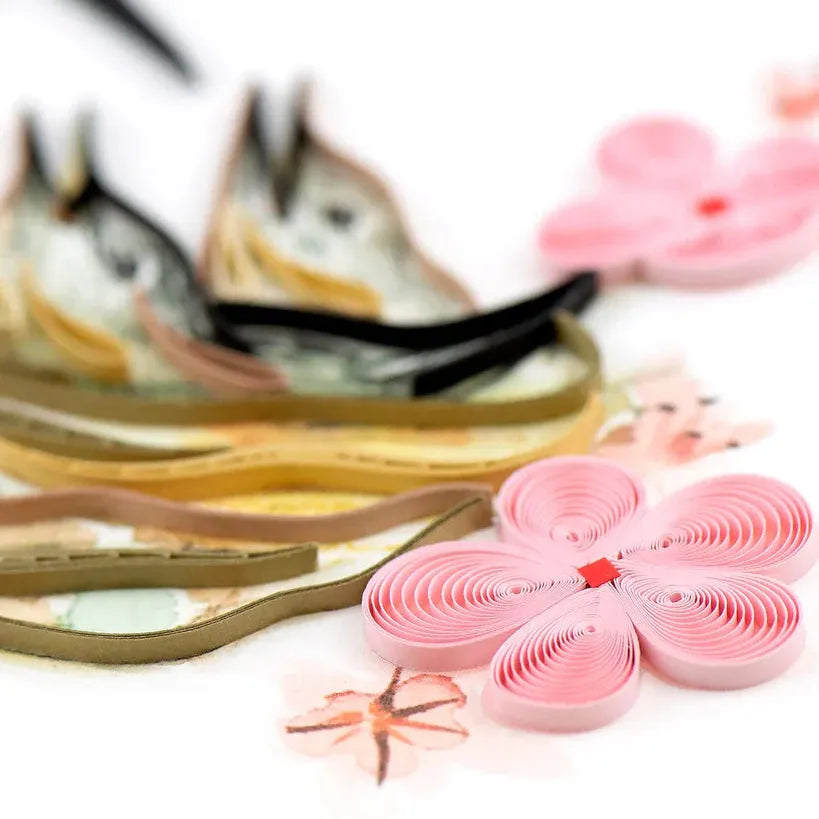 Quilling Card - Hummingbird & Babies