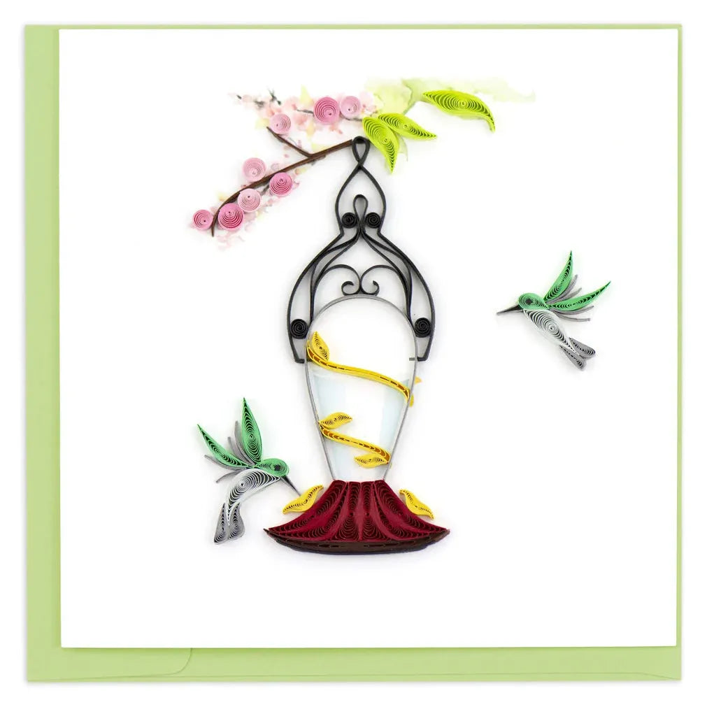 Quilling Card - Hummingbird Feeder