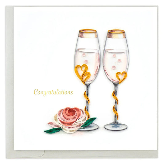 Quilling Card - Wedding Toasting Flutes