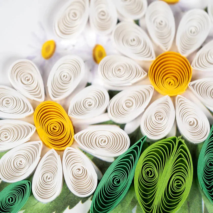 Quilling Card - White Daisies in Jar