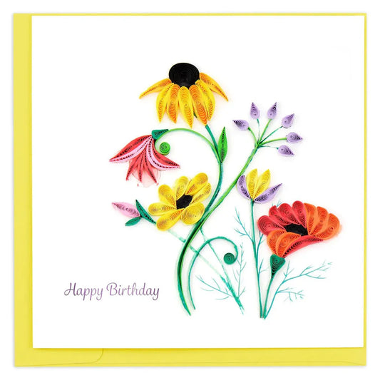 Quilling Card - Birthday Wildflowers