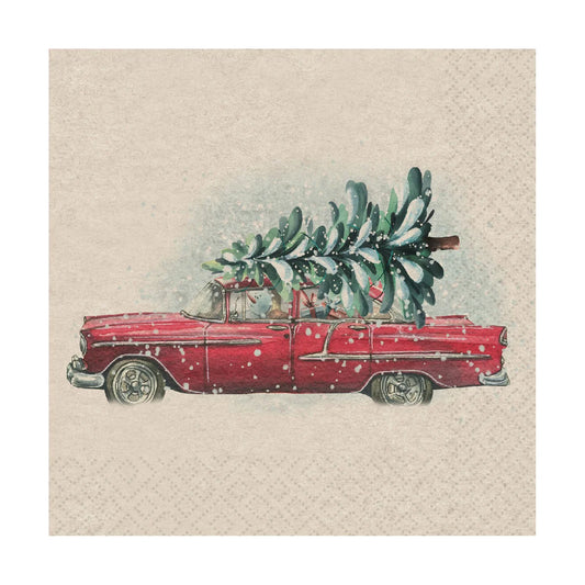 Napkin - Car Xmas tree