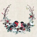 Napkin - Birds in wreath