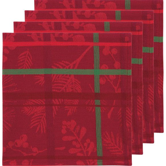 Cloth Napkins - Jacquard Winterberry