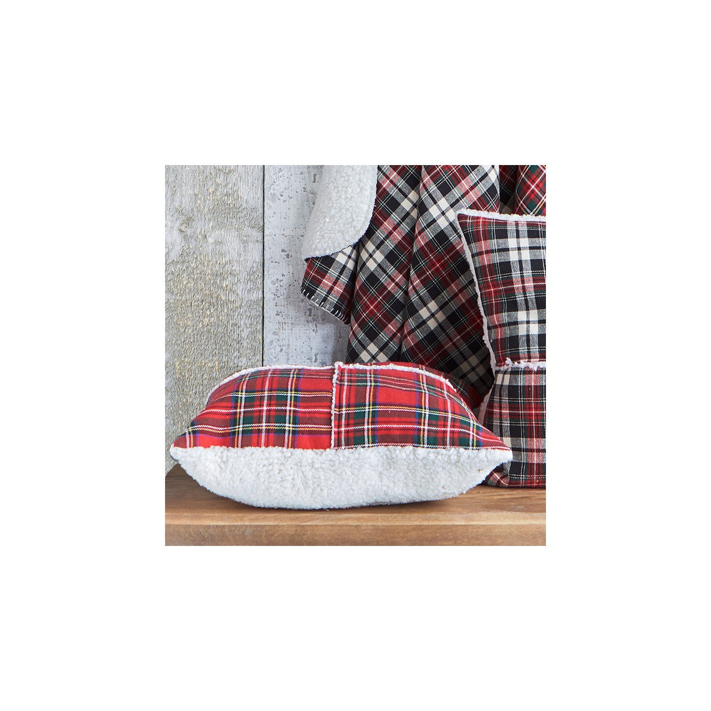 Tartan Sherpa Cushion