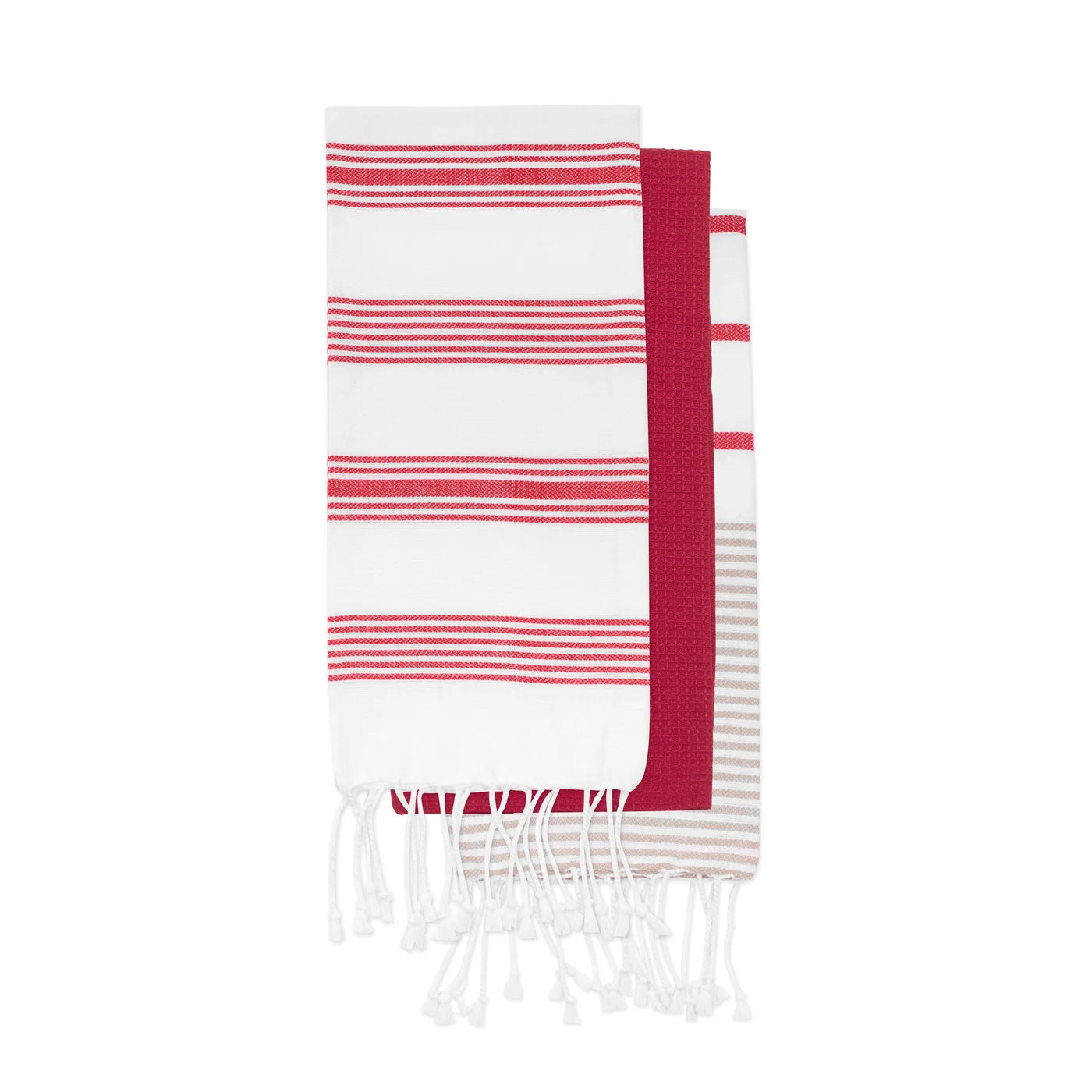 Cabo Woven Kitchen Towel - Red
