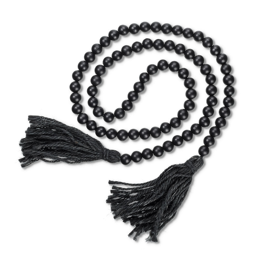 Long Blessing Beads w/Tassel - Black