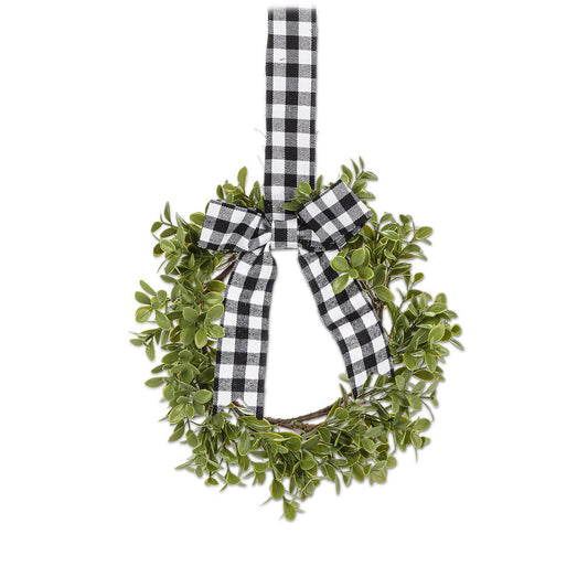 Small Boxwood Wreath w/Ribbon
