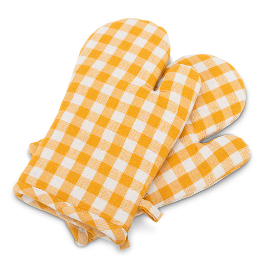 Gingham Oven Mitts