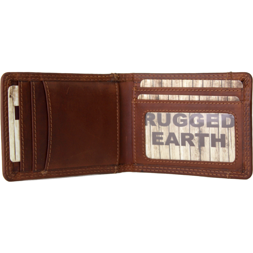 Brown Leather Fold-Over Wallet (990036)