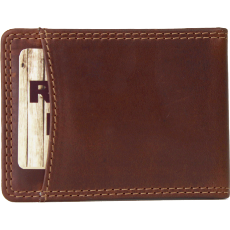 Brown Leather Fold-Over Wallet (990036)