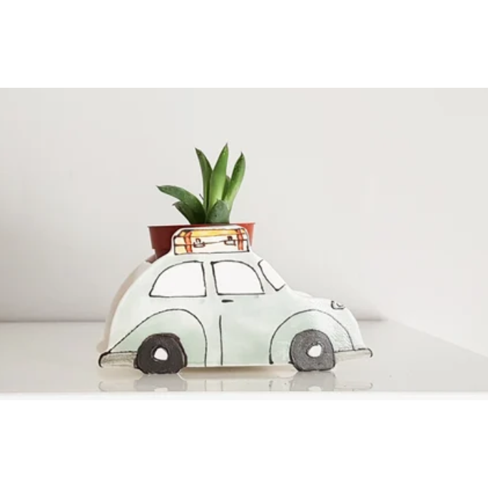 Small Green Bug Car Planter