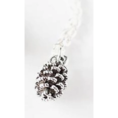 Tiny Pine Cone Necklace (Silver)