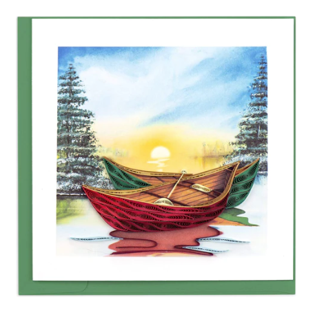 Quilling Card - River Canoes